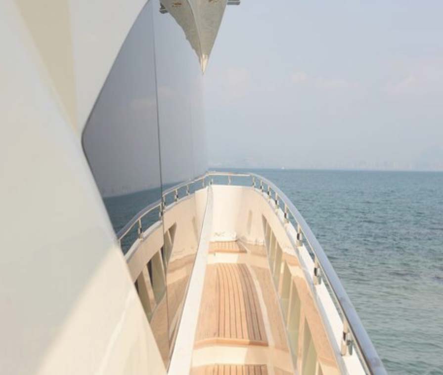 teak deck on yacht